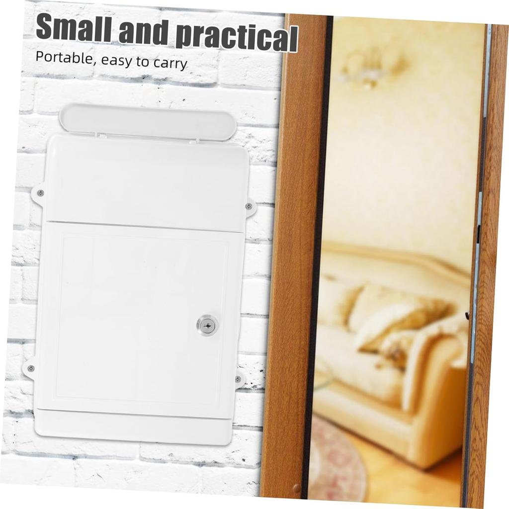 Angoily Lockable Wall Mounted Mailbox Suggestion Box with Keys Plastic Donation Ballot Box with Slot for Charity Cards Money Voting Collection