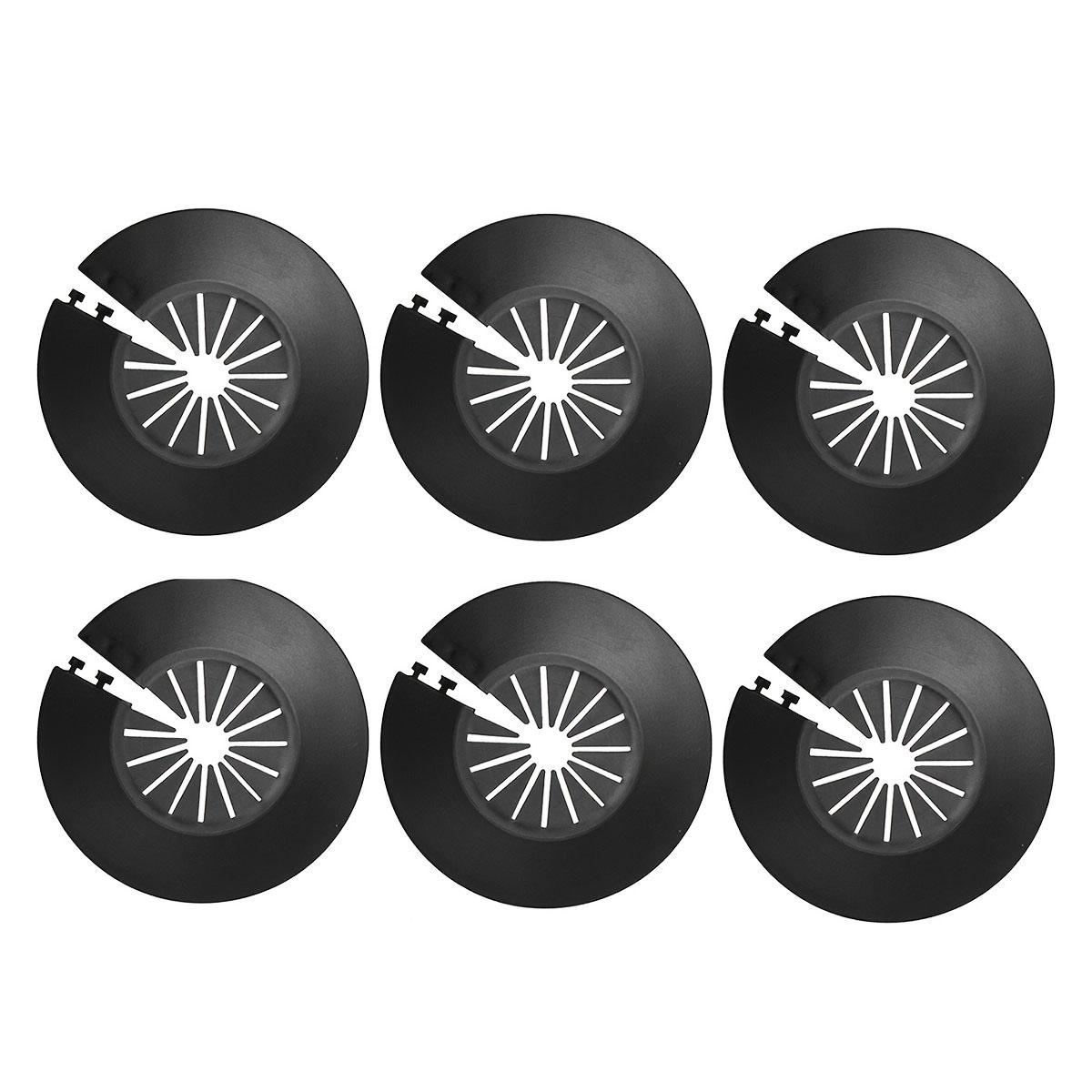 

6 шт. Декоративные крышки для труб, защелкивающиеся декоративные кольца для труб крана для герметизации и сокрытия настенных сантехнических соединений чёрный