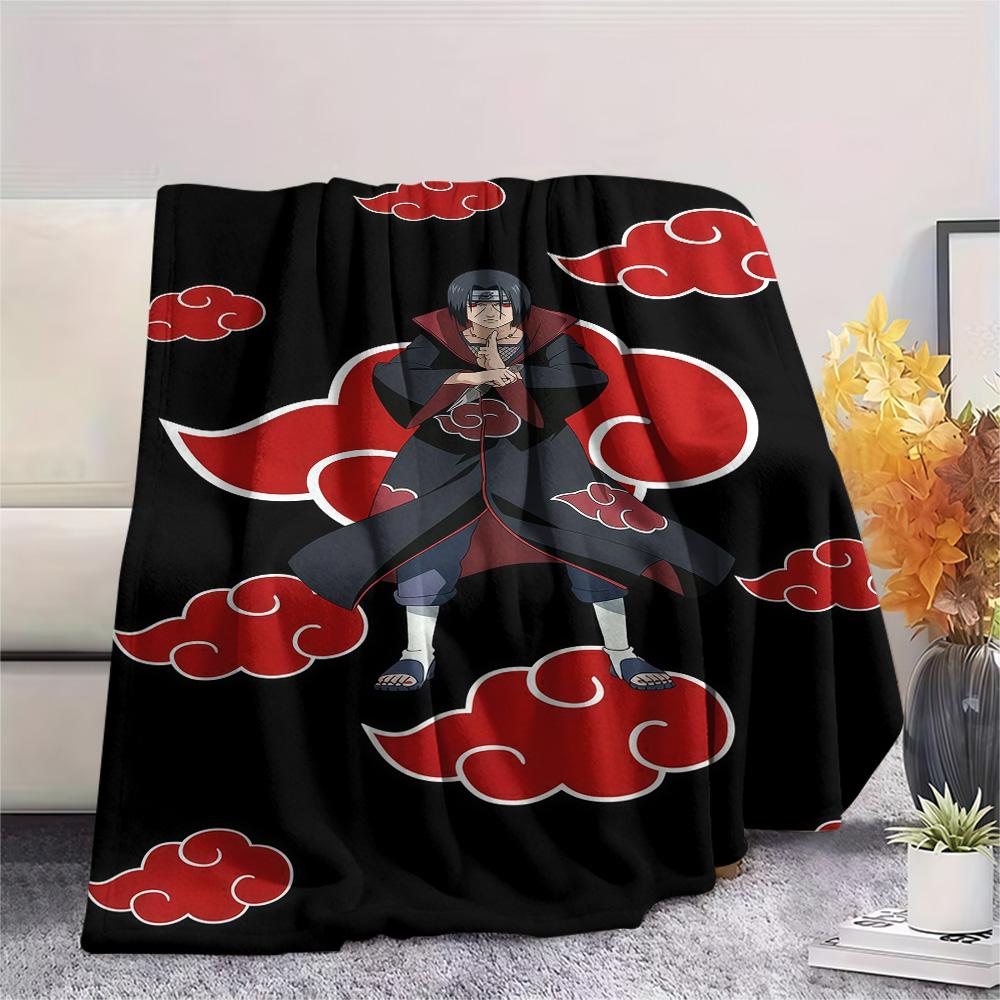 1PC Naruto Cloud Power Patterned Flannel Blanket Suitable For All Seasons For Home Decor Warmth And Comfort Gifts Holiday Present