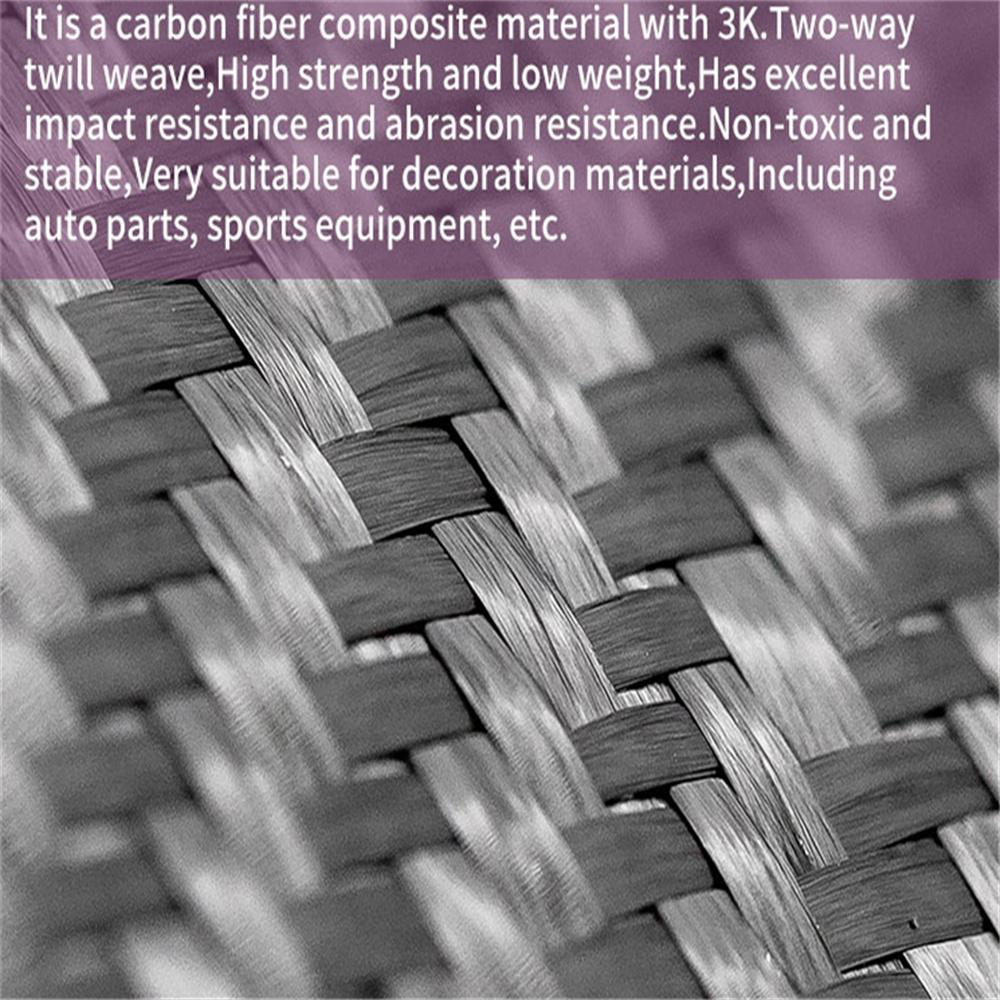 12"× 60" Real Carbon Fiber Fabric 3K 220Gsm 2X2 Twill Weave Cloth Black