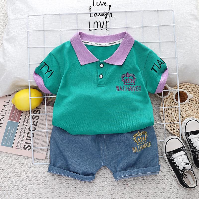 

Boys Summer Sports Lapel Short-Sleeve Suits 2023 - Lightweight and Stylish for Kids 120cm