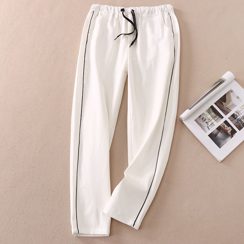 

Smoke Tube D57 400 Slim Looking High Waist Cropped Casual Pants White 2XL