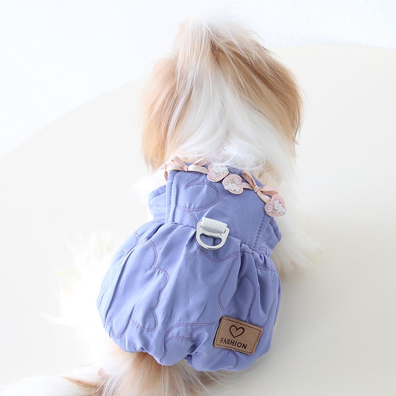 Autunno e inverno Nuovo amore coniglio zucca trazione gonna cane gatto abbigliamento per animali domestici cinghia gonna bolla vestiti per cuccioli