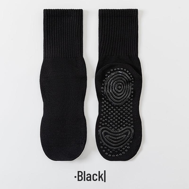 Women's Non-slip Mid-calf Pilates Yoga Socks - Grippy Cotton for Indoor Sports