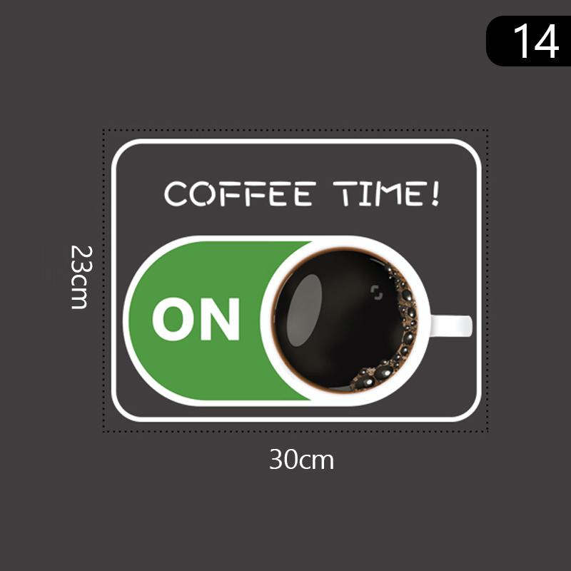 

Coffee Cafe Mug Wall Decals Coffee Shop Window Films Static Cling Restaurant Kitchen Milk Tea Cold Drinks Glass Door Stickers