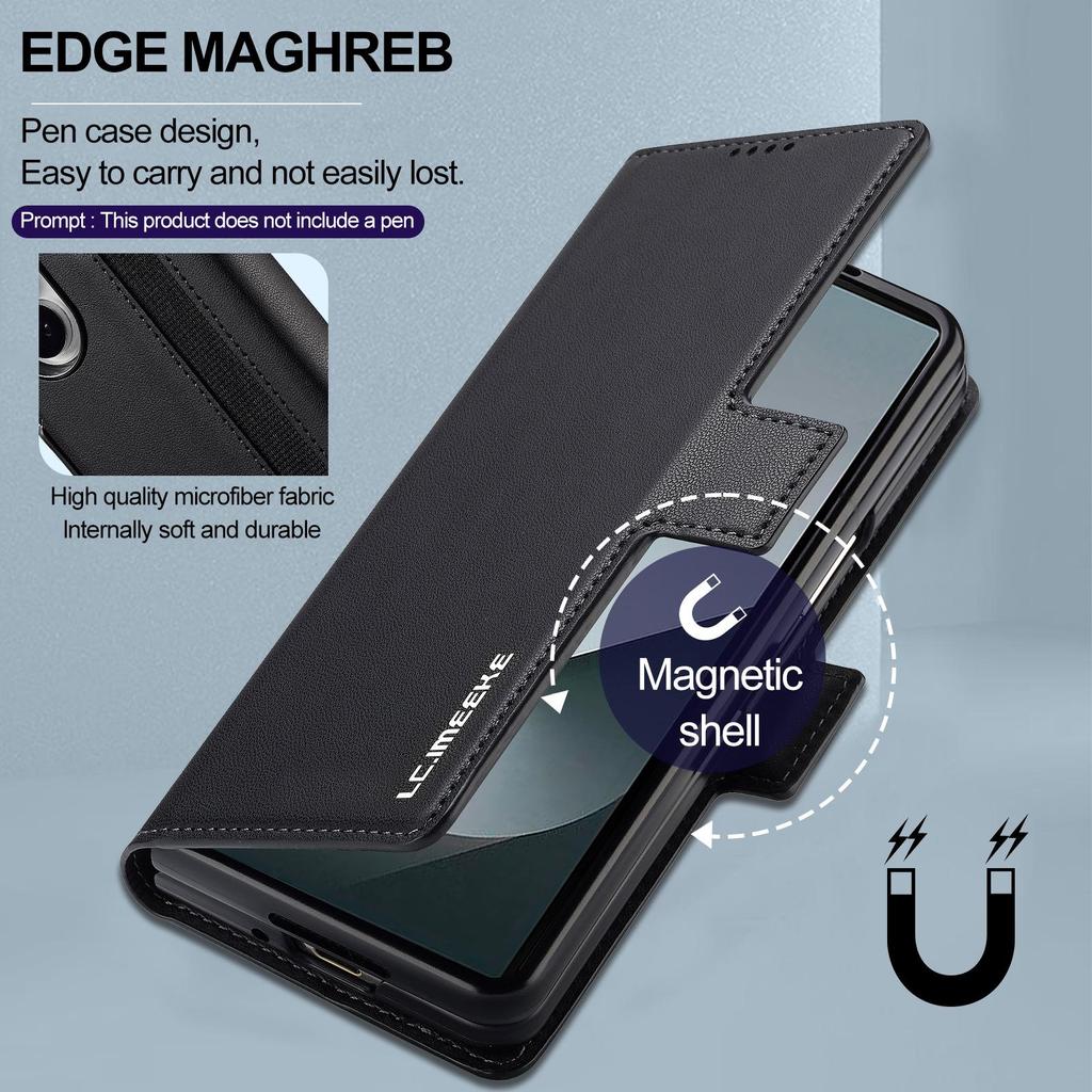 Compatible Galaxy Z Fold7/6/5/4 Leather Wallet Phone Case