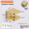 1pc Sturdy Brass Glass Clamp Fixing Bracket For Bathroom Shelves Wine Cabinets Glass Partitions Easy Installation