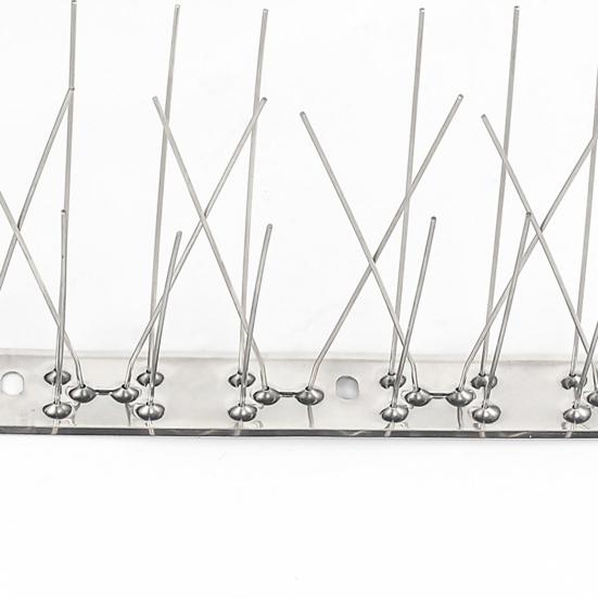 Roestvrijstalen Vogelprikkers met UV-Bestendige Basis Anti-Vogel Afweer Kit voor Daken Balkons Randen Op Zonne-energie Werkende Vogelverjager