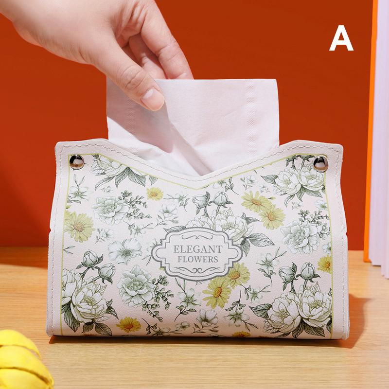 Leather Tissue Box For Home Living Room Decoration Car Tissue Box Bedroom Kitchen Desktop Light Luxury Napkin Holder
