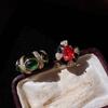 Exquisite Gothic Style Ruby Designed Crystal Ring For Women Adjustable Size Fashion Jewelry