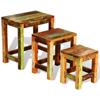 VidaXL Table gigogne 3 pcs vintage Bois de récupération