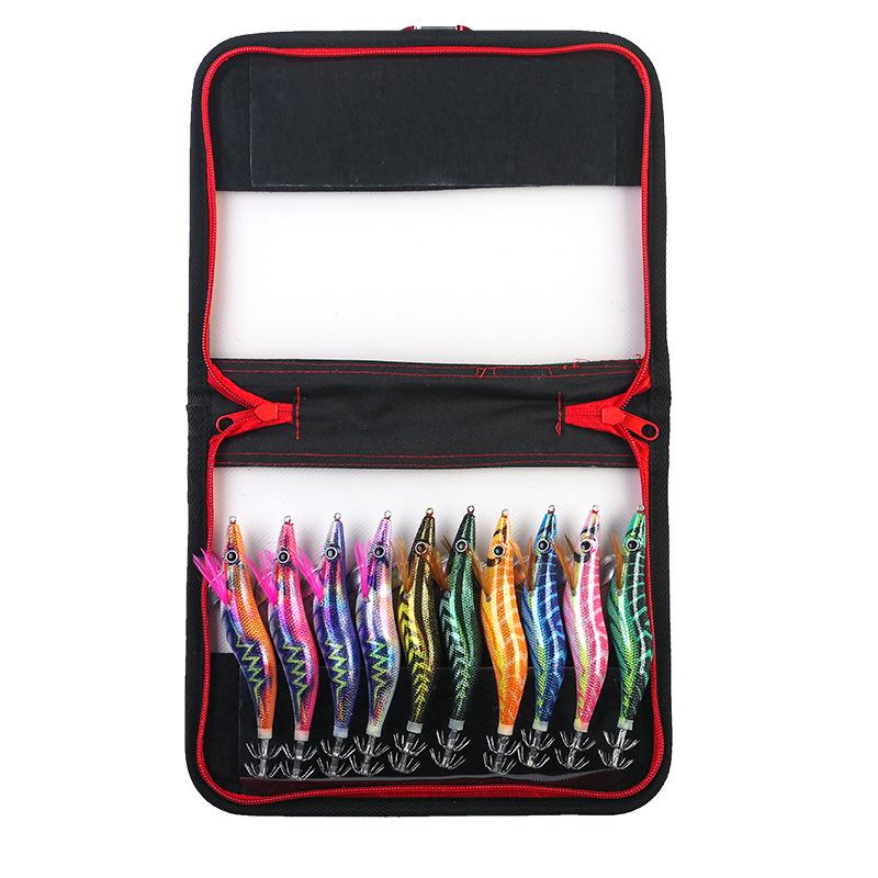 SQUID KING Luminous Wooden Shrimp Squid Hook - Sizes 2.5, 3.0, 3.5 with Rapid Current Lead Head & Rattle for Deep Water.
