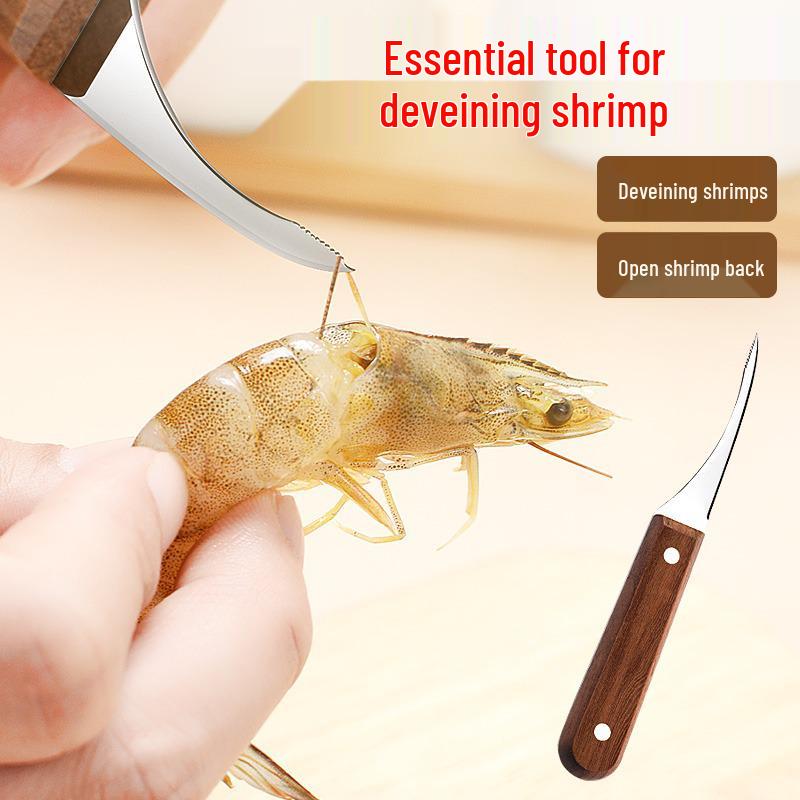 Stainless Steel Shrimp Deveiner and Peeler Tool for Kitchen Use