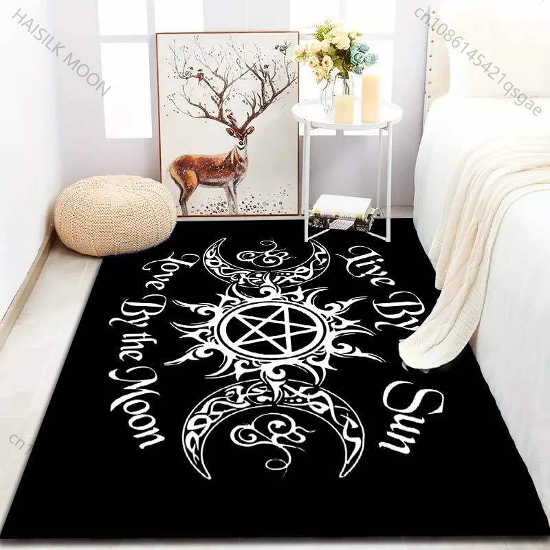 1PC Sun and Moon Divination Pattern for Carpet Living Room Bedroom Bedside Floor Mat Home Decor Room Area Rug Large Size