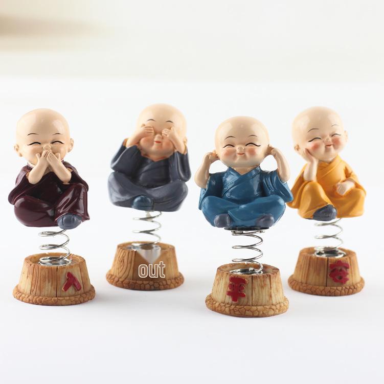 

Креативный автомобильный орнамент: Лысый монах с качающейся головой, полимерная фигурка