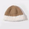 Women Warm Fluffy Plush Bucket Hat Ladies Winter Solid Fashionable Knitted Cap  Fisherman Cap Ladies