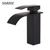 Bathroom Basin Faucet Waterfall Deck Mounted Cold and Hot Water Mixer Tap