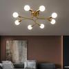 8 Bulb Gold LED Metal Suspension Modern Chandeliers Light Luxury Lustre Ceiling Pendant Lamp for Dining Room Living Room Bedroom