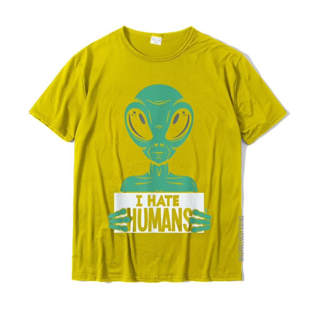 Funny Alien UFO Extraterrestrial I Hate Humans Alien Lover TShirt Top TShirts Discount Group Cotton Men Tees Casual