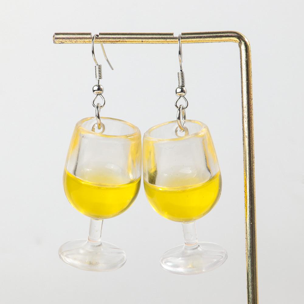 New Large Red Wine Glasses Acrylic Dangle Earring for Women Resin 3D Drink Cup Bottle Drop Earring Funny Creative Jewelry Gifts