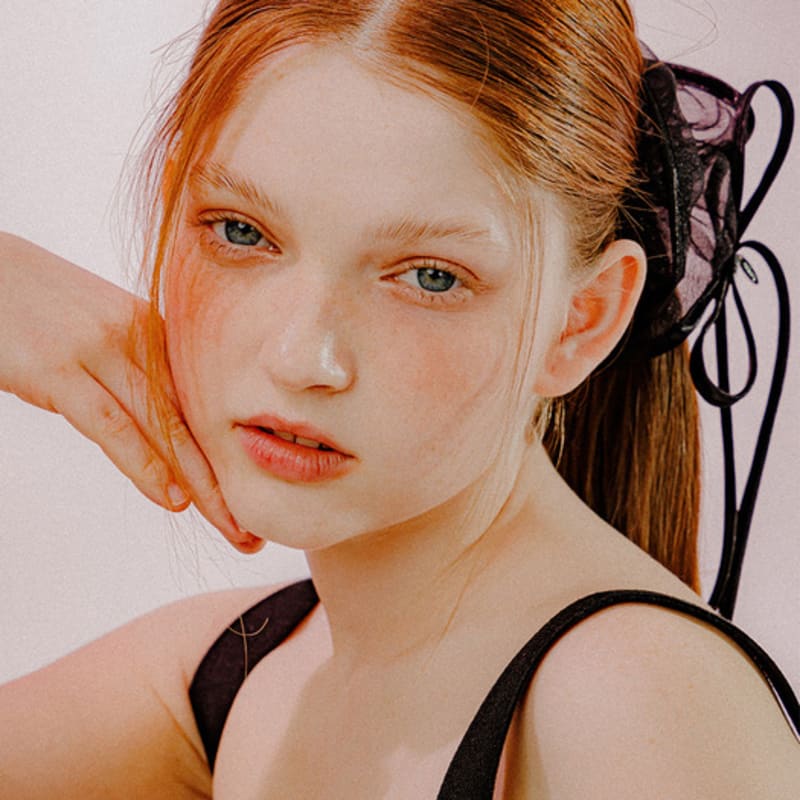 mellotory ribbon trimmed see-through scrunchie (black)