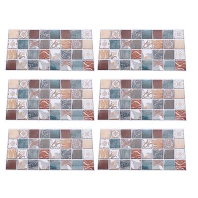 6 PCS Papel Pintado para Salpicadero de Cocina PVC Autoadhesivo Impermeable Resistente al Aceite Pelar y Pegar Salpicadero para Hogar