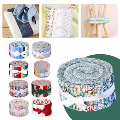 40 Sheets Quilting Fabric Patchwork Precut Cotton Cloth Strips Floral Patterns Fabric Rolls for DIY Crafts Sewing Supplies
