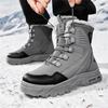Winter Leather Boots with Fur Outdoor Men's Snow Boots Waterproof Non-slip Ankle Boots Work Cotton Boots Climbing Trekking Boots