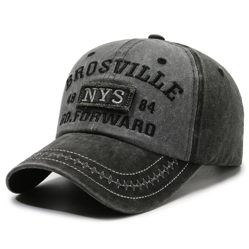 

Matching Washed Denim Baseball Caps – Embroidered Letter Design, Korean Streetwear Style for Him & Her 56-60cm чёрный