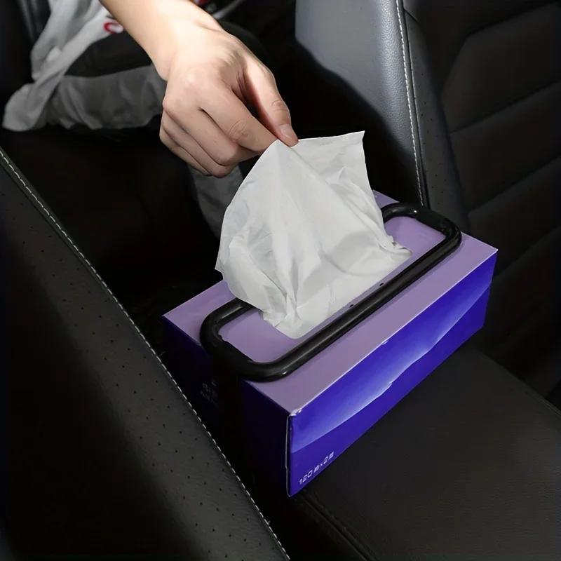 Auto Accessories Car Sun Visor Tissue Box Holder Paper Towel Napkin Box Cover Seat Back Bracket Portable Car Mount Organizer
