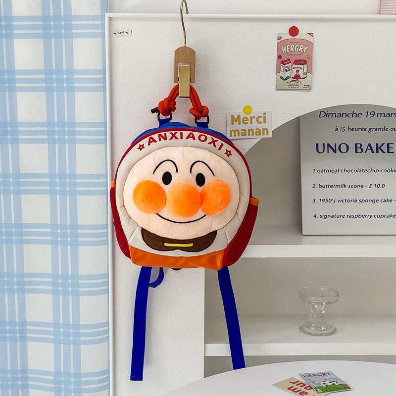 Kids Anpanman Plush Backpack With Cute Cartoon Print Schoolbag Lightweight Gift