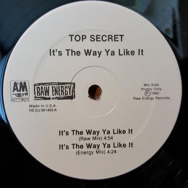 

12inch Record TOP SECRET 8 Its The Way Ya Like It REDJ061493 Raw Energy 1993 Canada Rap HipHopRB Used