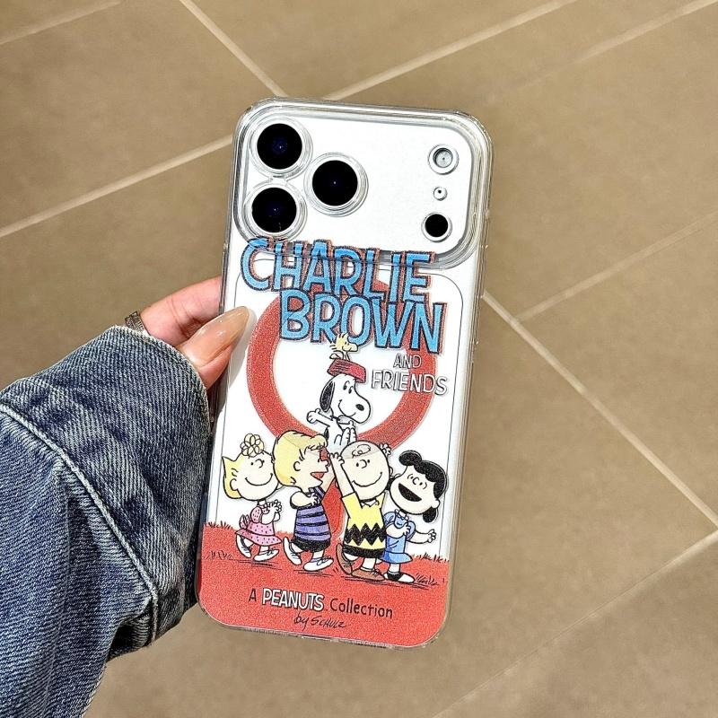 

cartoon Cute Snoopy Magsafe Wireless Charge Case For iPhone 16 17 12 14 15 13 Pro Max Plus Air Funny Snoopy Magnetic Stand iPhone 16 Pro
