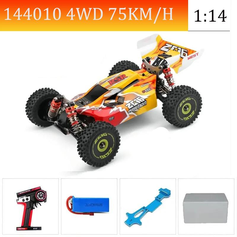 WLtoys144010 4WD Model with A Top Speed of 75 Km/h 1:14 Scale, High-speed Remote-controlled Off-road Drifting Racing Car for Boy