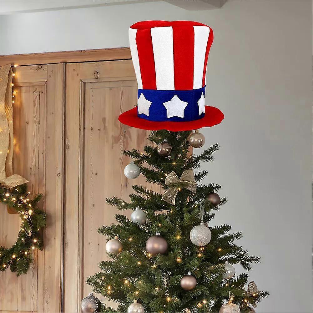 Patriotic Star Hat Tree Top, Red White Blue Christmas Tree Decoration, Independence Day Decoration Independence Day Party Supplies