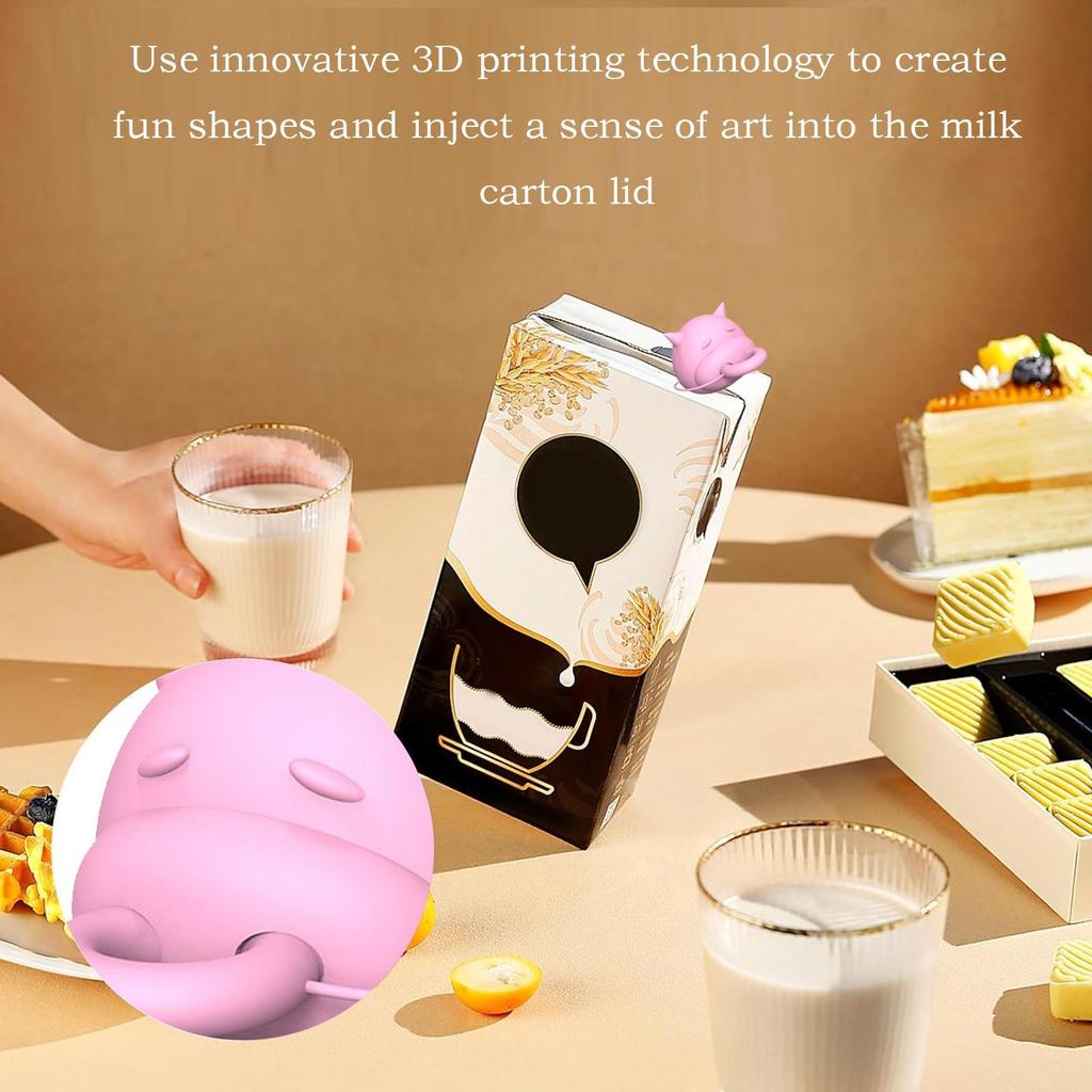 Soda Bottle Covers Cow-Shaped Leak-Proof Topper Milk Box Protector for Car Camping Gym Hiking Picnic Baby Home Kitchen Daily