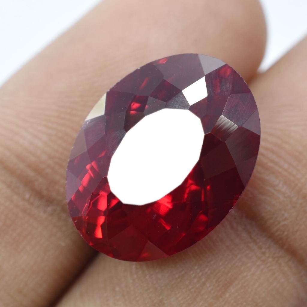 Natural Red Ruby Loose Gemstone Oval Shape 17.85 Ct Bloody for Jewelry Making and Gem Collections