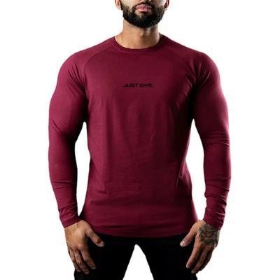 Çalışmak Spor Salonu Spor Vücut Geliştirme Erkekler Rahat Moda Baskı Slim Fit Egzersiz Sonbahar Sıkıştırma Nefes Pamuklu Tişört