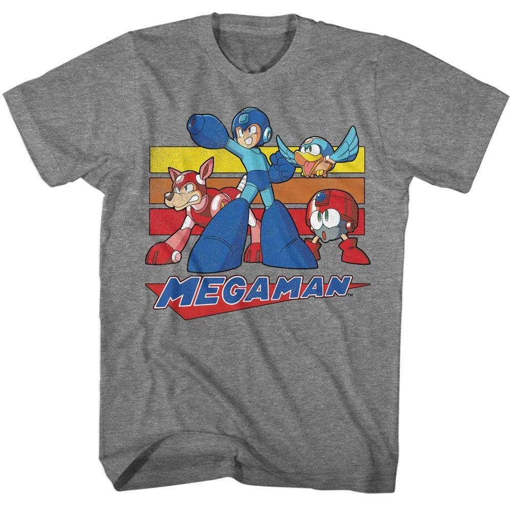 Mega Man - Multi Color Rectangles - American Classics - Heather Gray Short 130
