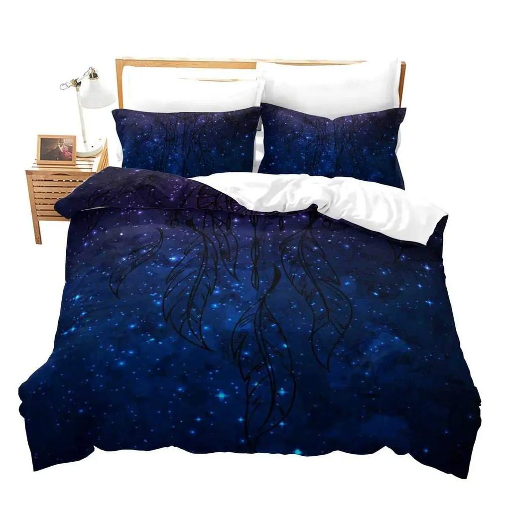 Comforter Cartoon Dreamcatcher Single King Feather Bedding Set Microfiber Bohemian Comforter For Girls Women Room