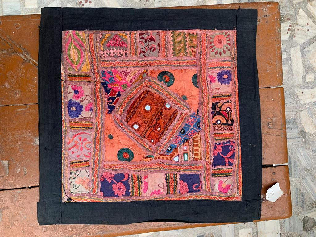 Hand Embroidered Cotton Pillow Cover: Boho Decorative Cushion 40