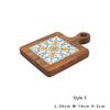 HeMu Vintage tile pot mat Solid wood home dining mat insulation mat casserole mat Heat resistant kitchen table mat pot mat