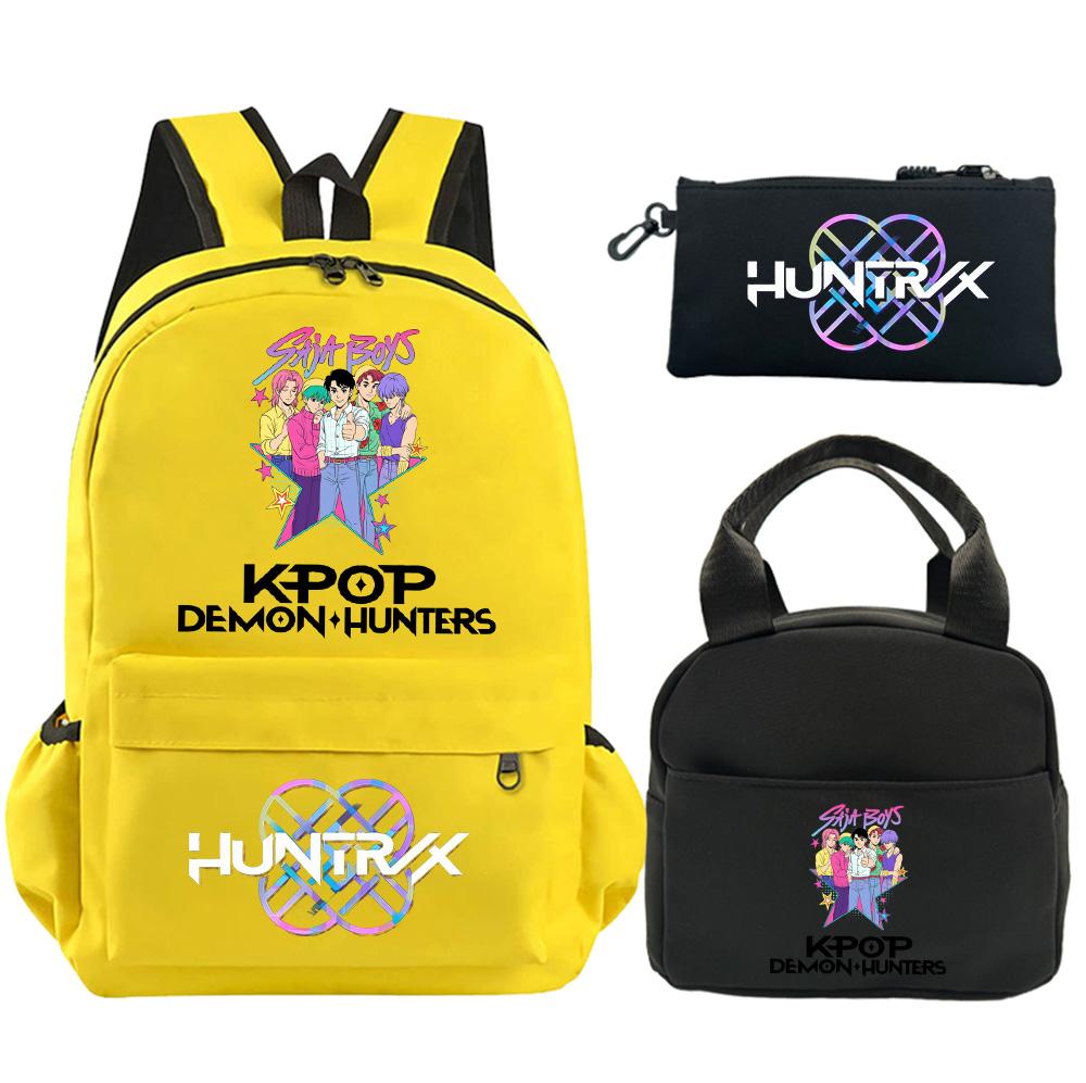 

3Pcs/set Anime Demon Hunters Printed Backpack with Shoulder Bag Pencil Case for Student Boy Girl Schoolbag Large Capacity Waterproof Bookbag