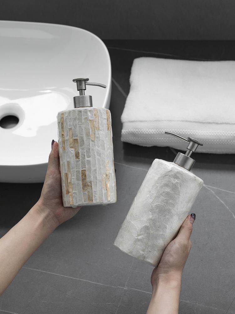 Natural Seashell Soap Dispenser Ceramic Hand Sanitizer Bottle Lotion Bottle Dispenser Bottle Hotel Home Bathroom Accessories
