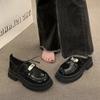 British Style Small Leather Shoes Women's 2025 Spring and Autumn New Black Retro Round Head Fashion Loafers Platform Muffin Single Shoes