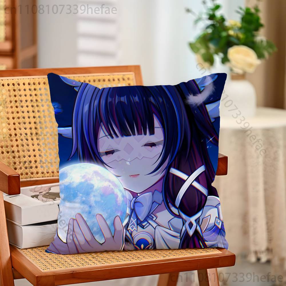 Genshin Impact Columbina Pillow Case Plush Pillow Cases Home Decoration Pillow Cover for Sofa Bed Chair Living Room