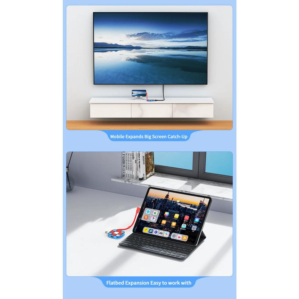 For Nintendo Switch 2 Portable 3-in-1 Docking Station Expansion Simple Type-C 4K TV Convenient HDTV & USB3.0 & PD for NS Switch2