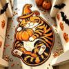 Halloween Carpet Halloween Wizard Orange Cat Irregular Bath Mat Non Slip Water Absorbent Bedroom Entrance Holiday Home Decor Rug