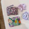 Cute Wallet Women Cotton Key Coin Purse Mini Coin Pouch Girls Floral Print Lipstick Sanitary Napkin Organizer Zipper Canvas Bags