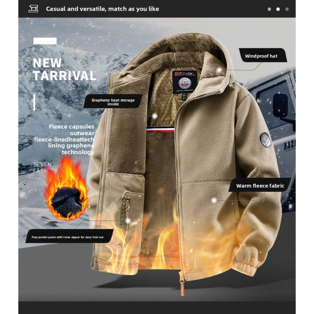 Autumn and Winter Warm and Plush Thick Coat, Fashionable Fleece Fabric, Graphene Lining with Anti Cold Locking, Preferred for Autumn and Winter